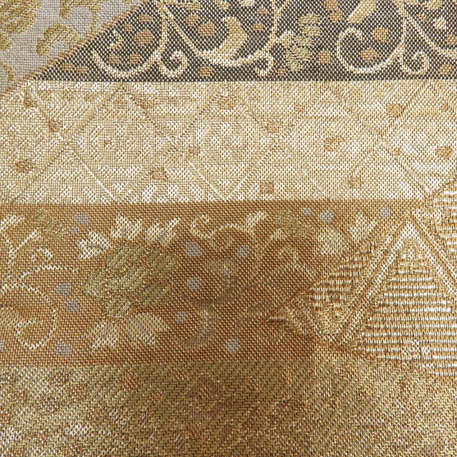 袋帯 華文に鳳凰紋様 金糸 ゴールド 六通柄 正絹 仕立て上がり 着物帯