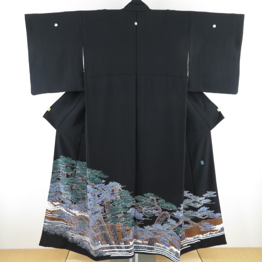 黒留袖 本場加賀友禅染 杉浦伸 松 作家物 落款入 正絹 比翼付 袷
