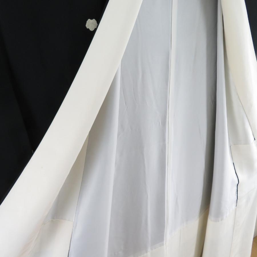 黒留袖 本場加賀友禅染 登恵弌 垣根に花 作家物 落款入 正絹 比翼付 袷