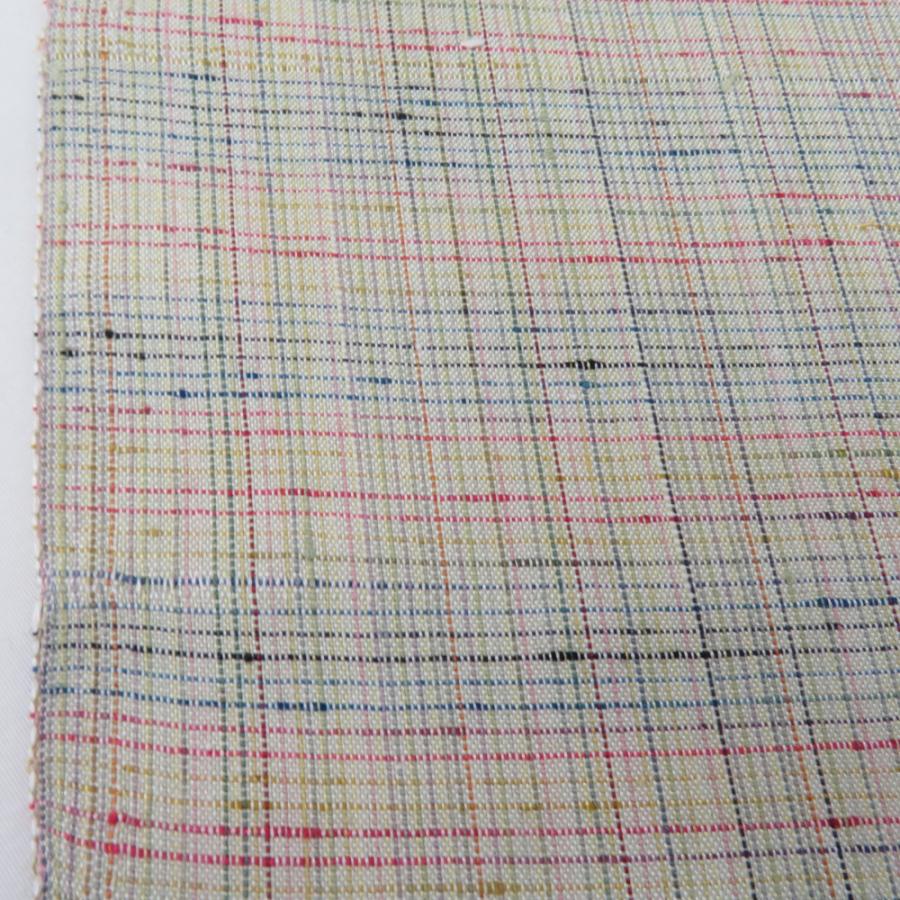 注目ショップ・ブランドのギフト 反物 紅の乱縞 渡源工房 薄緑色 格子