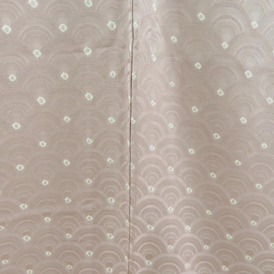 小紋 絞り 青海波模様 ピンクｘ白 袷 広衿 正絹 仕立て上がり カジュアル着物 身丈161cm |  | 03