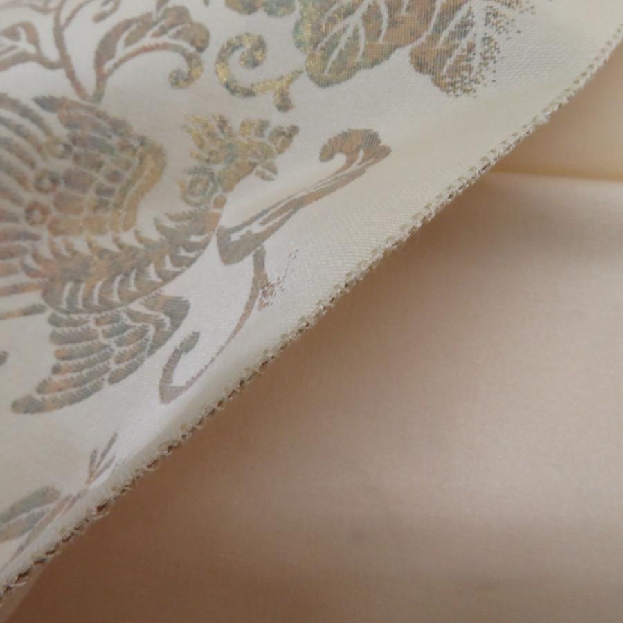 袋帯 正倉院模様 金糸 ベージュxゴールド本金箔 六通柄 正絹 仕立て