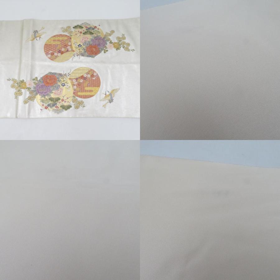 袋帯 西陣織 瀞銀錦 長嶋成織物 六通柄 金糸銀糸 御所車に吉祥模様