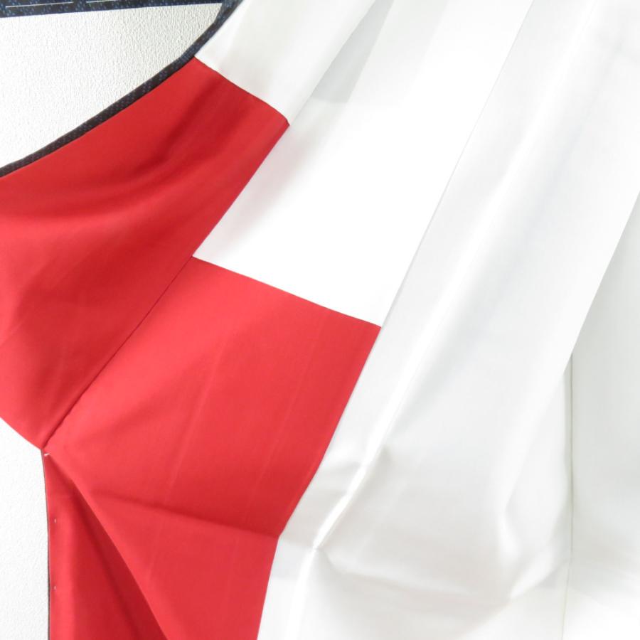 紬 着物 大島紬 市松に矢羽根模様 紺色x黒色 正絹 袷 広衿 カジュアル