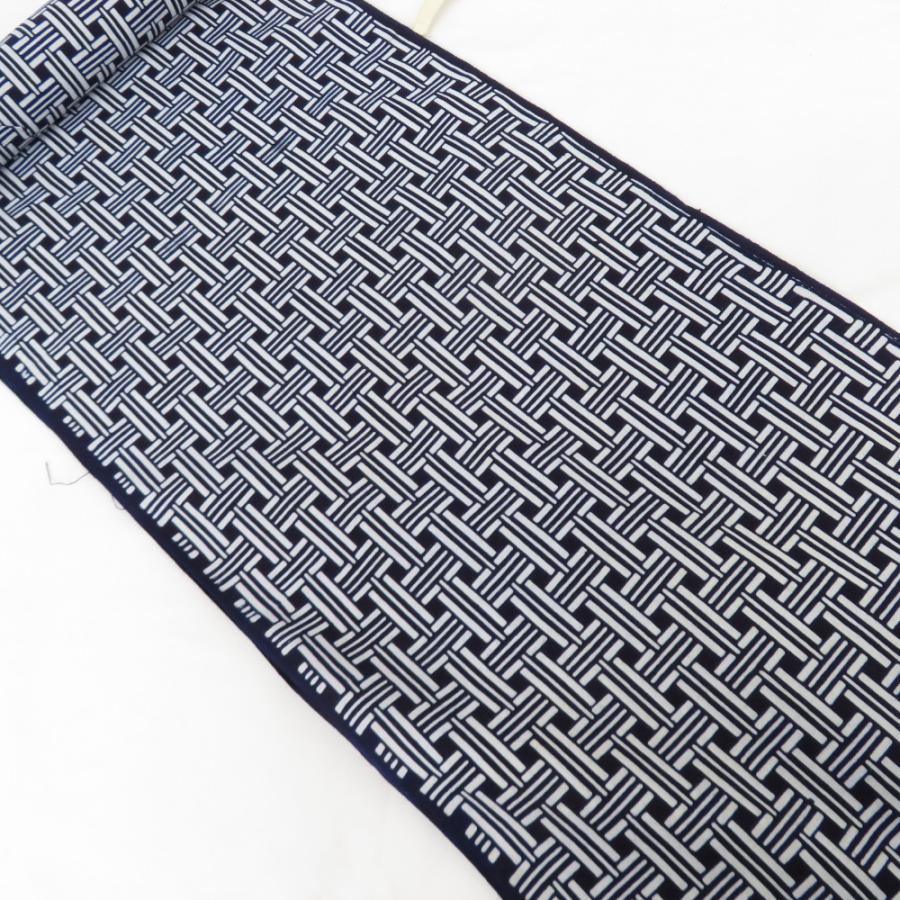 反物長襦袢染着尺藍ネイビーブルーレトロリメイクハンドメイド