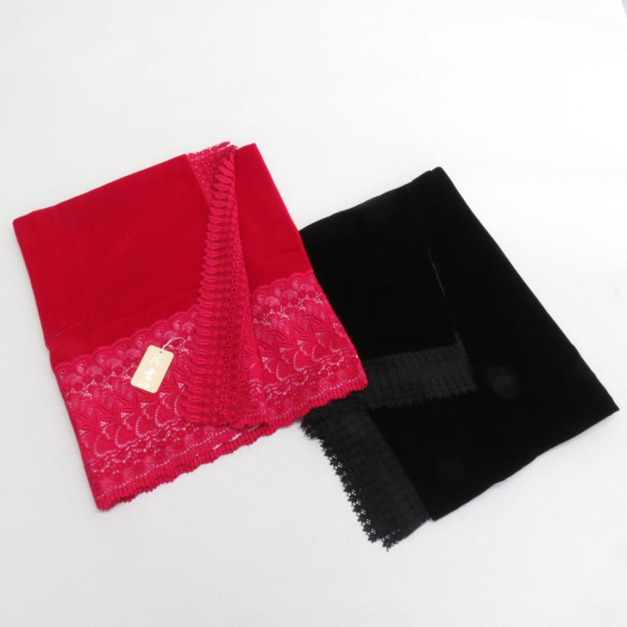 ショール 2点セット レーヨン ベルベットショール 黒ｘ赤 |  | 01