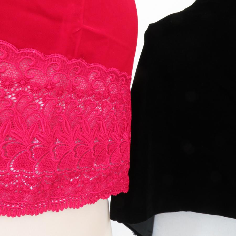 ショール 2点セット レーヨン ベルベットショール 黒ｘ赤 |  | 02