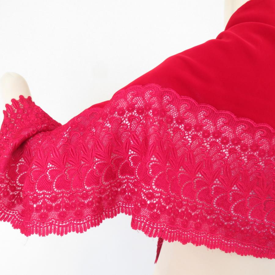 ショール 2点セット レーヨン ベルベットショール 黒ｘ赤 |  | 03