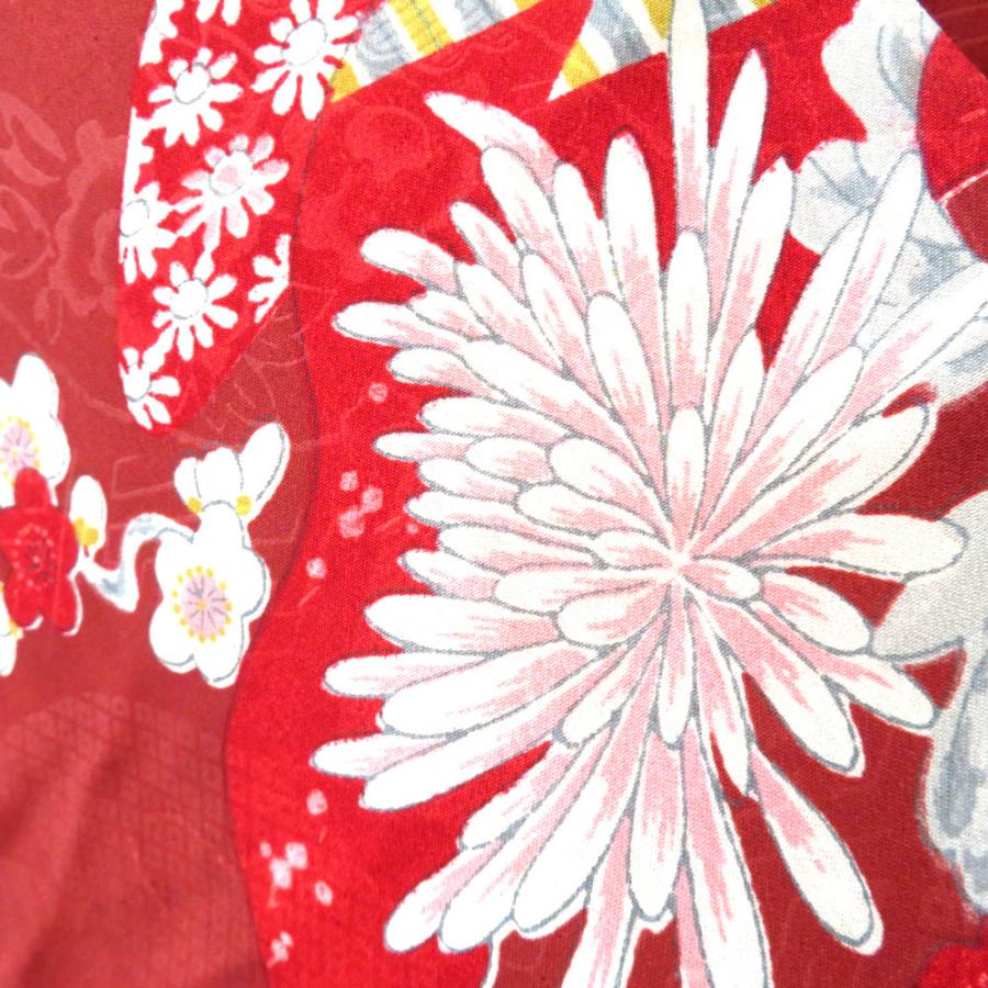 羽織 アンティーク 昔羽織 昔 長羽織 正絹 茶 多色 さや型 地紙文 花