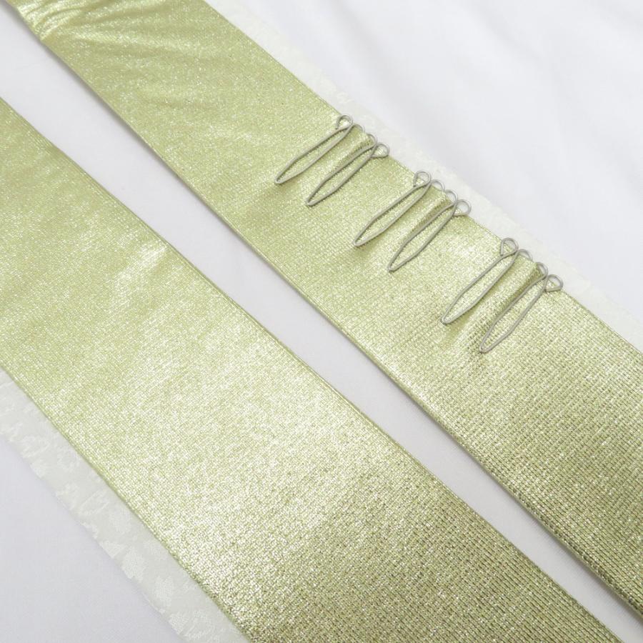 重ね襟 重ね衿 ホワイト×ゴールド ラインストーン ダブルカラー 桜地模様 成人式 卒業式 結婚式 リバーシブル ピン3本付 長さ125.5cm 新品 【キモノオフ野々市若松店】 重ね襟 重ね衿 ホワイト×ゴールド ラインストーン ダブルカラー 桜地