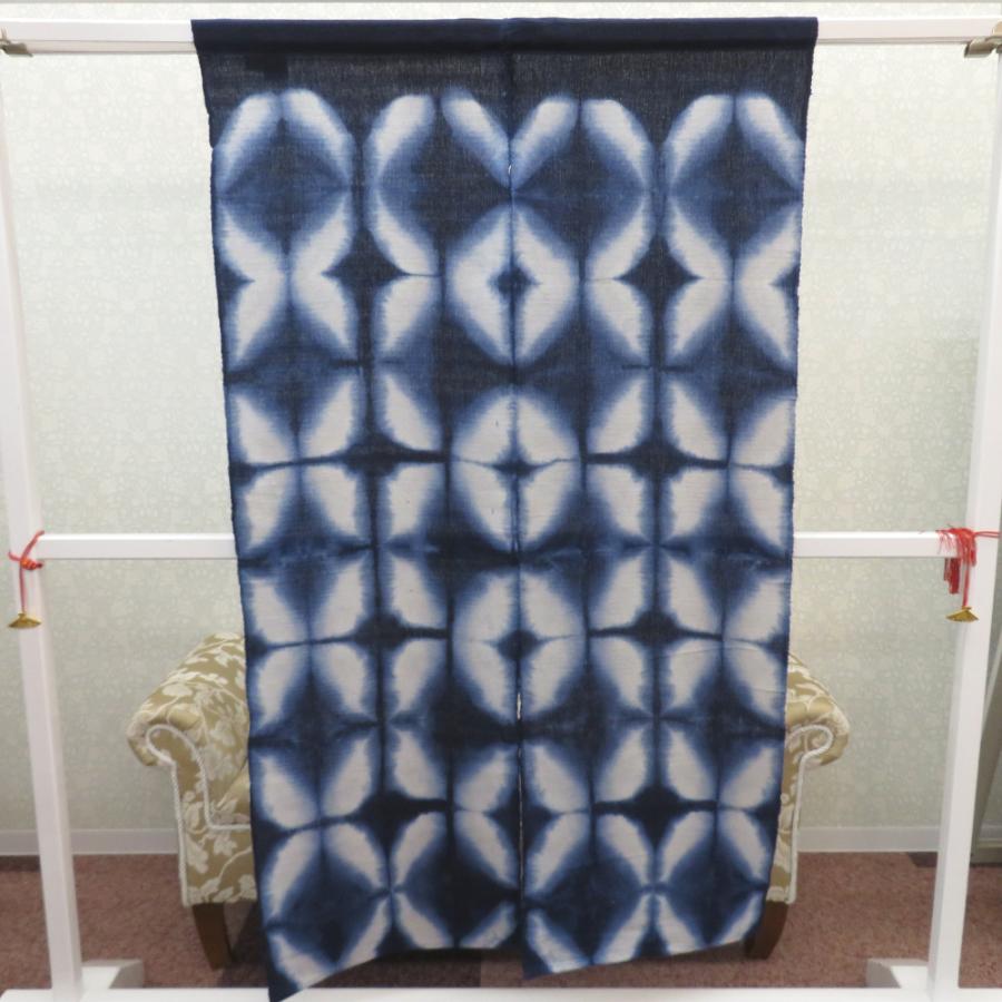 新品】手染め暖簾 新品】武州正藍染 手染めのれん85×150cm かすり