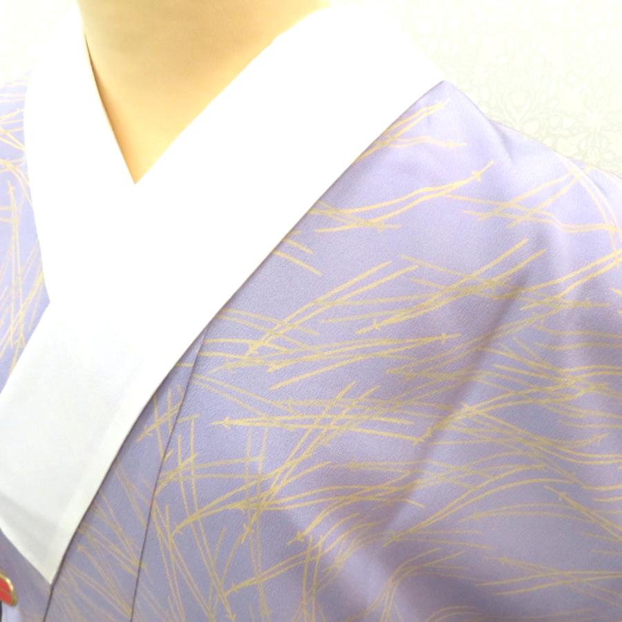 襦袢 長襦袢 紫 ベージュ 松葉 袷仕立て バチ衿 正絹 しつけ糸付き 普段使い 吉祥文様 身丈109cm 襦袢 長襦袢 紫 ベージュ 松葉 袷仕立て バチ衿 正絹 しつけ糸付き