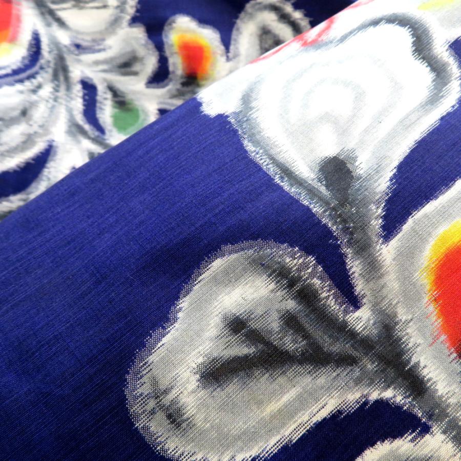 羽織 銘仙 アンティーク 昔羽織 長羽織 正絹 紺 墨色 マルチカラー