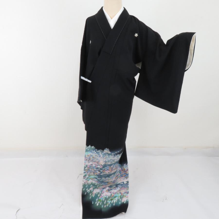 本加賀友禅 黒留袖 黒田勲 海辺風景柄 正絹 袷 広衿 比翼付 落款入 作家物 本場加賀友禅染 礼装 フォーマル 仕立て上がり 身丈162cm 本加賀友禅 黒留袖 黒田勲 海辺風景柄 正絹 袷 広衿 比翼付 落款入