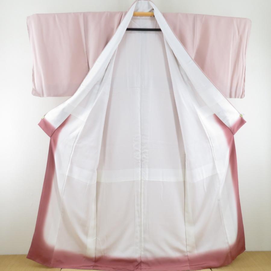 本加賀友禅 色留袖 金丸充夫 猫柳文様 桃紫色 作家物 落款入 正絹 袷