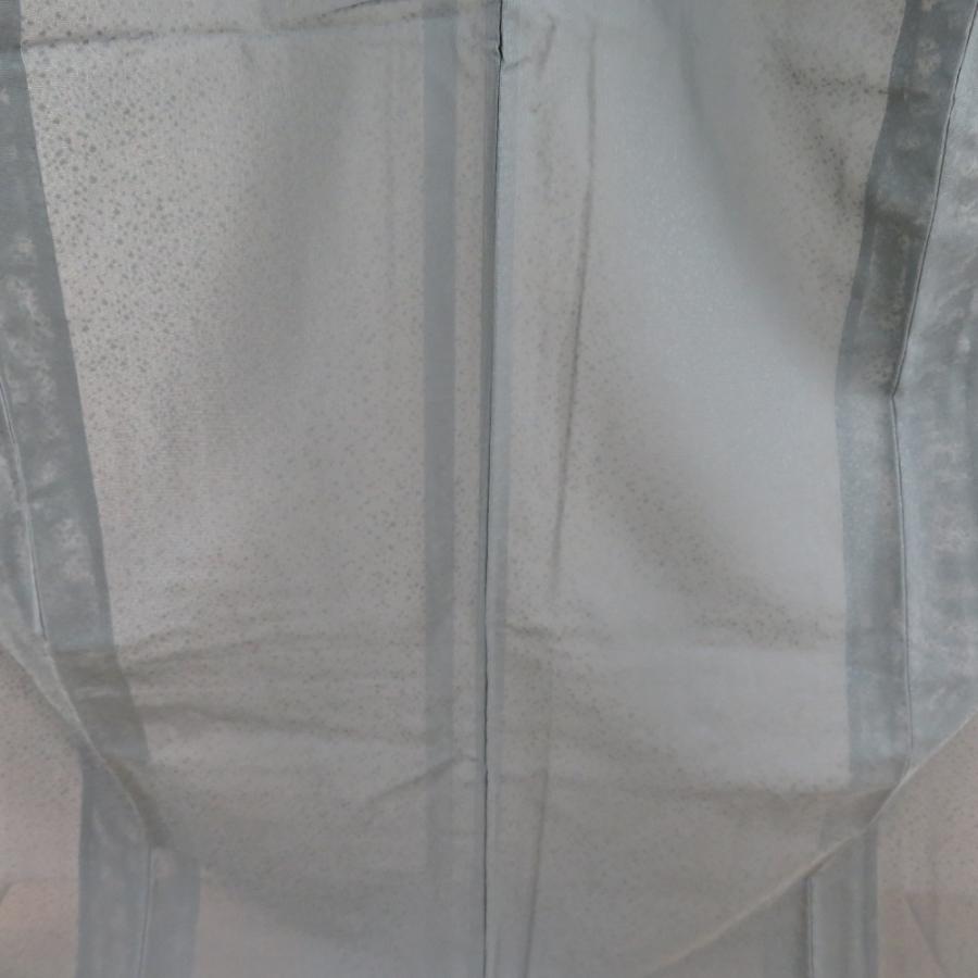 色無地 夏用 紗 単衣 広衿 絹 緑色 一つ紋 縫い紋 織田瓜紋 仕立て