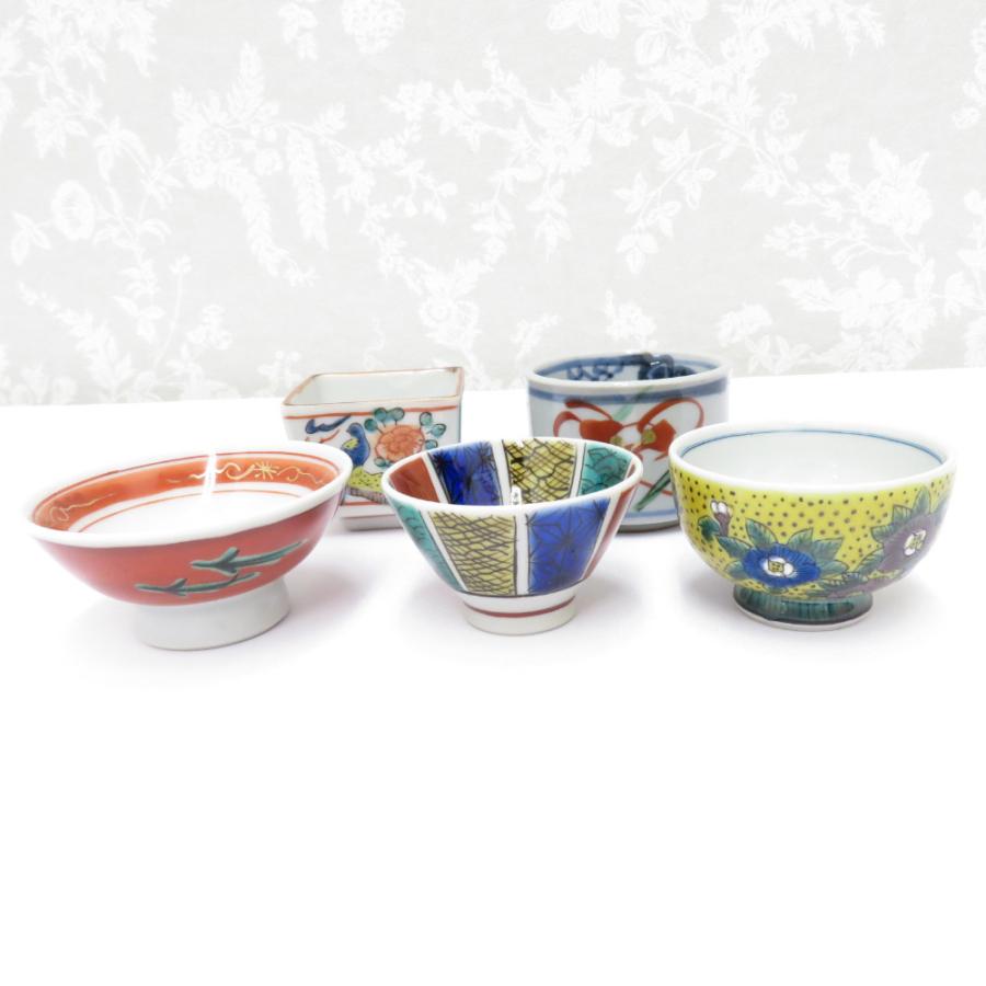 九谷焼 骨董・民芸品 食器 酒器 酒盃 おちょこ ぐい呑 5客組 九谷祥月