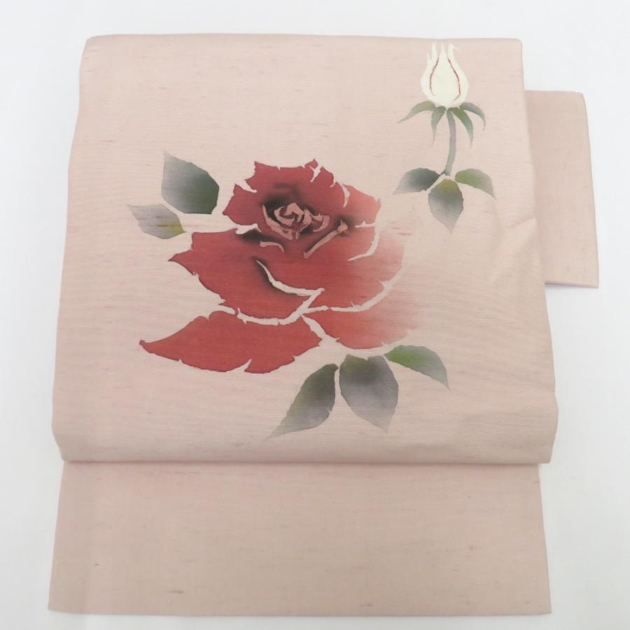 アンティーク綺麗なピンクの着物に薔薇の花作り帯セット アンティーク綺麗なピンクの着物に薔薇の花作り帯セット アンティーク