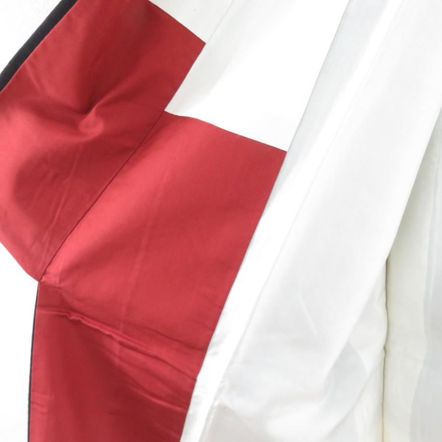 紬 着物 雪輪に松模様 黒色x灰色 袷 バチ衿 絹 仕立て上がり着物 身丈