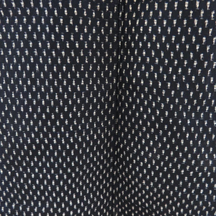 子供着物 木綿 アンティーク 雪ん子絣模様 紺色x白色 女児用 身丈