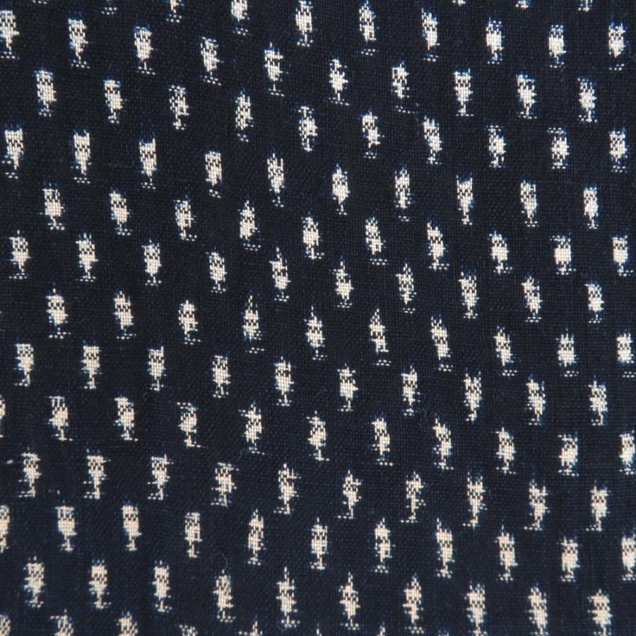 子供着物 木綿 アンティーク 雪ん子絣模様 紺色x白色 女児用 身丈