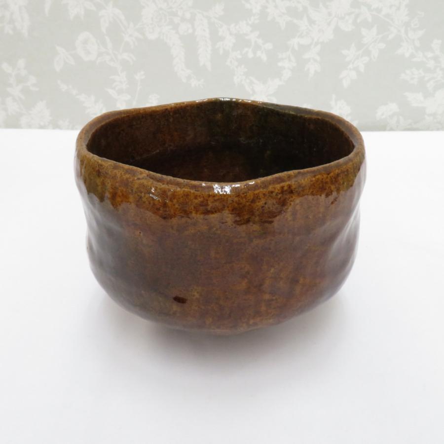 食器 大樋焼 松雲窯元2代 泉喜仙 茶碗 抹茶碗 飴色 箱