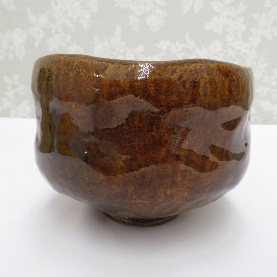 大樋焼 松雲窯元二代　泉喜仙 茶碗 A-1250大樋焼飴釉抹茶碗一 大樋松雲窯二代泉喜仙作 - 石川県金沢の骨董