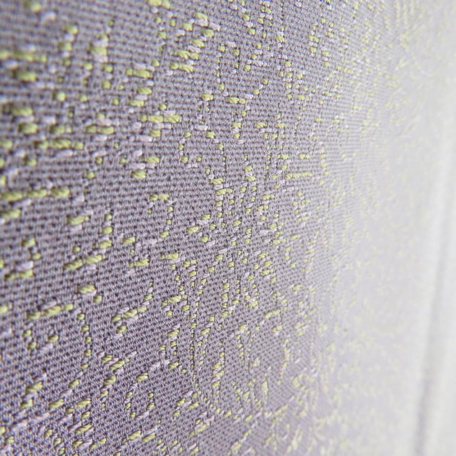 色無地 袷 黄金繭糸 薄紫色x金色 唐草模様 一つ紋 蔦紋 正絹 広衿