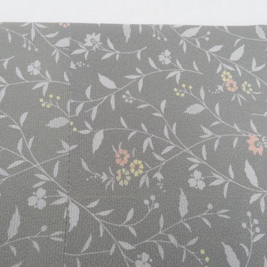 半幅帯 リバーシブル半巾帯 正絹 巾:約16×長さ:約415cm 小紋×小紋 ライトグリーンｘパープル 草花ｘよろけ縞模様 オリジナル 仕立て上がり 長さ415cm 【キモノオフ野々市若松店】 半幅帯 リバーシブル半巾帯 正絹 巾:約16×長さ:約415cm 小紋×小紋