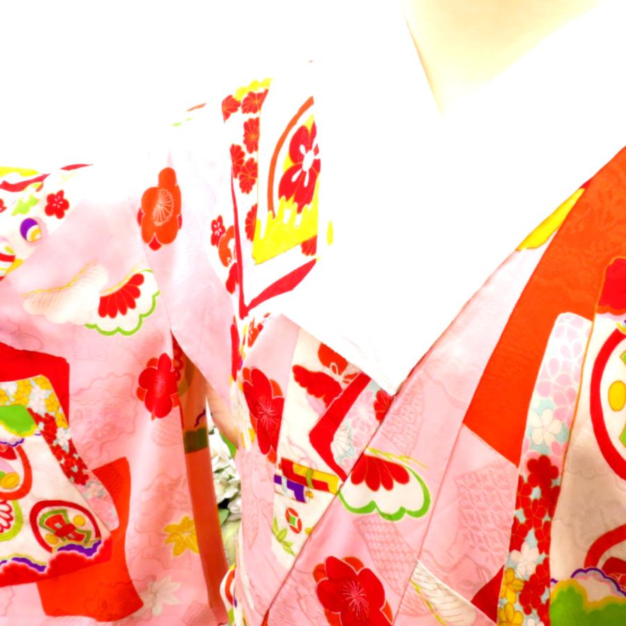 襦袢 昔襦袢 長襦袢 アンティーク 広衿 正絹 ピンク 赤 緑 黄 紫 白