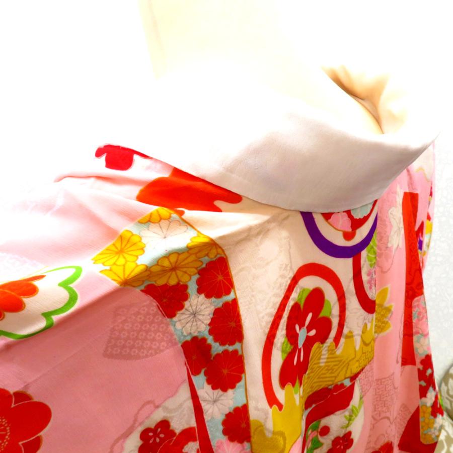 襦袢 昔襦袢 長襦袢 アンティーク 広衿 正絹 ピンク 赤 緑 黄 紫 白