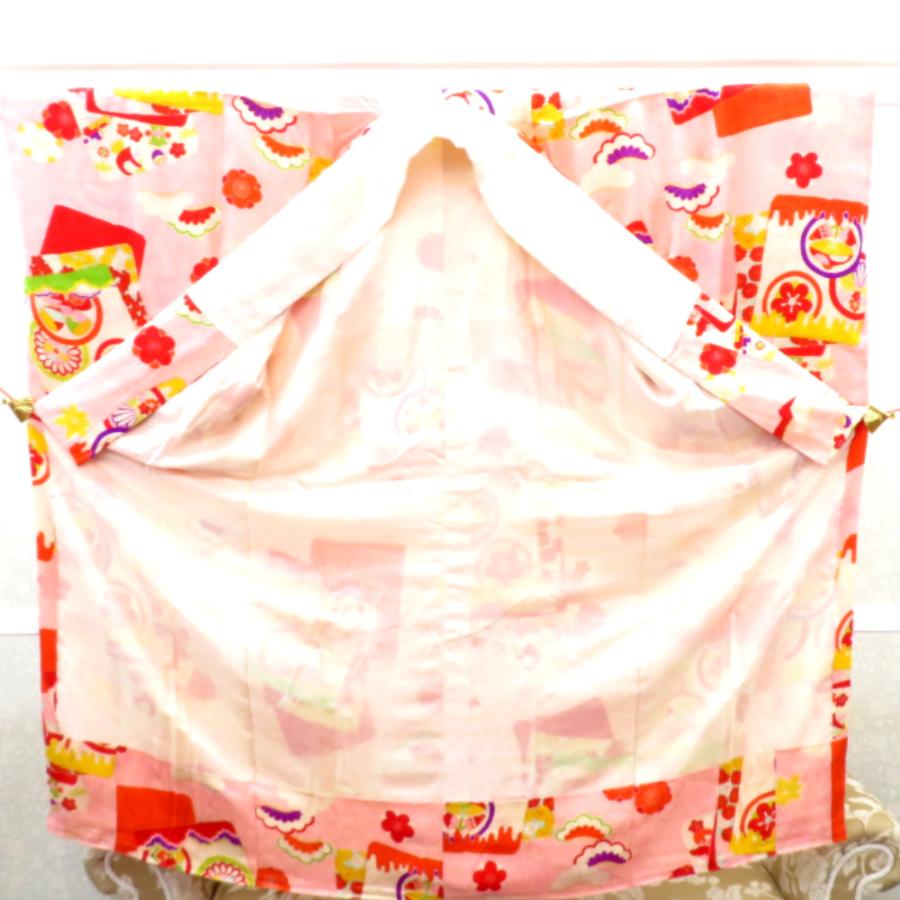 襦袢 昔襦袢 長襦袢 アンティーク 広衿 正絹 ピンク 赤 緑 黄 紫 白 オレンジ 多色 松竹梅 色紙 宝文様 レトロ 普段使い  身丈124cm |  | 06