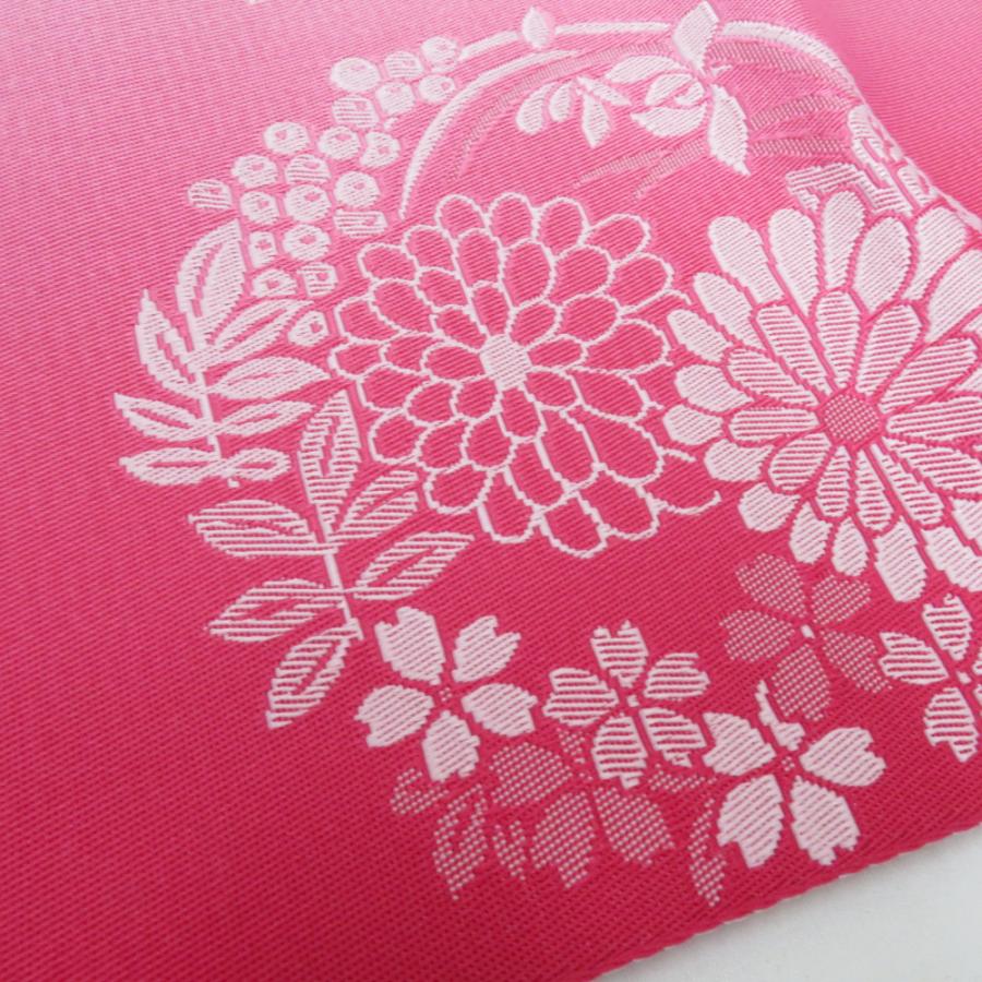 半幅帯 新品 2本セット ポリエステル100% ピンク系×華丸紋 赤系×四角柄 ふりく 単衣帯 半巾帯 細帯 洗える 仕立て上がり 長さ400cm 新品 |  | 02