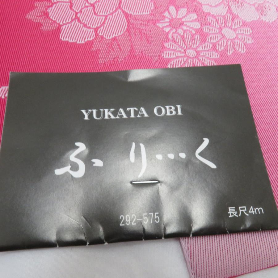 半幅帯 新品 2本セット ポリエステル100% ピンク系×華丸紋 赤系×四角柄 ふりく 単衣帯 半巾帯 細帯 洗える 仕立て上がり 長さ400cm 新品 |  | 04