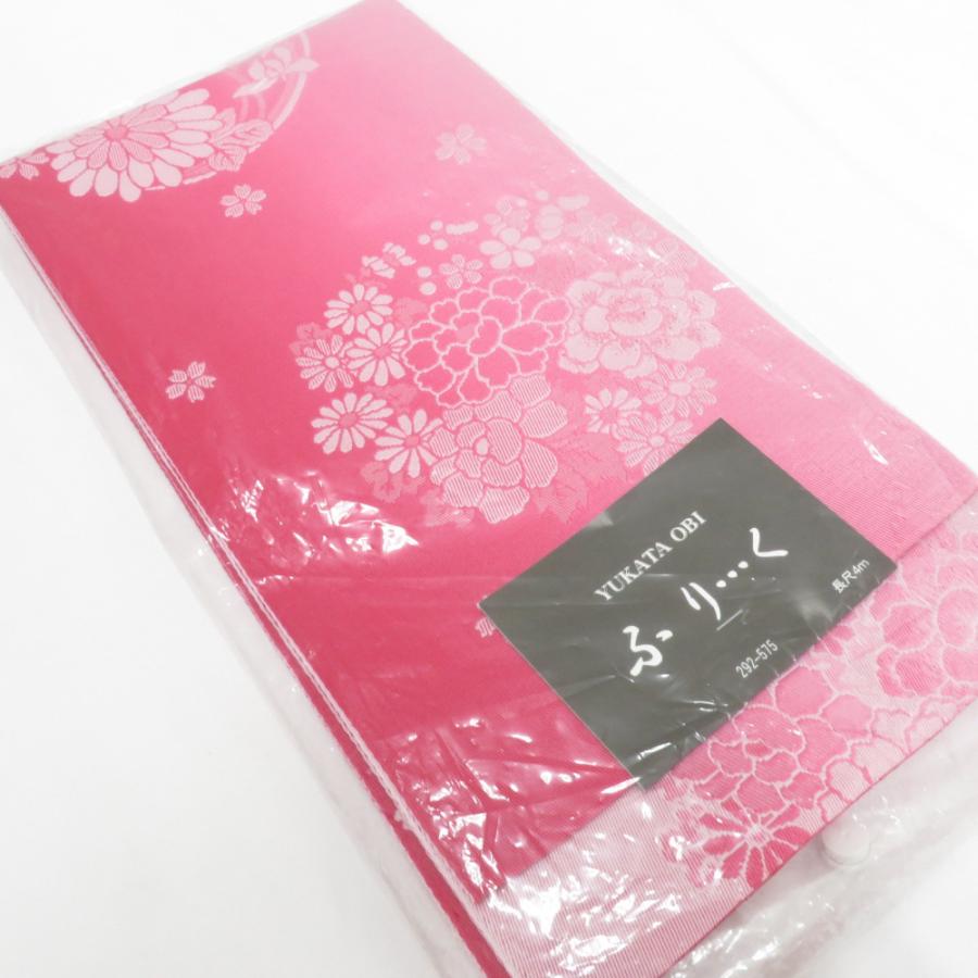 半幅帯 新品 2本セット ポリエステル100% ピンク系×華丸紋 赤系×四角柄 ふりく 単衣帯 半巾帯 細帯 洗える 仕立て上がり 長さ400cm 新品 |  | 06