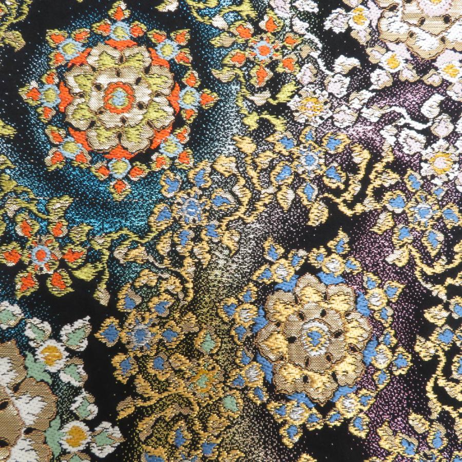 袋帯 たつむら 八綾彩環文 六通柄 黒色ｘ金色ｘ多色 カラフル 金糸銀糸 正絹 仕立て上がり 長さ432cm |  | 02