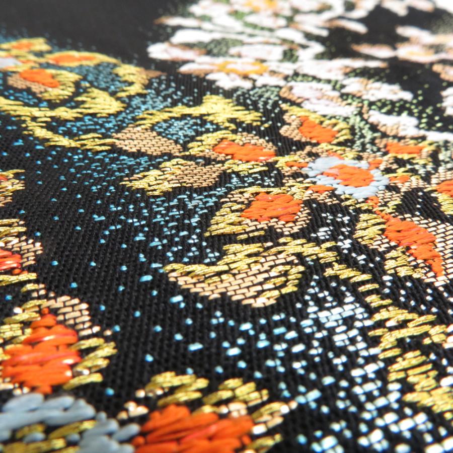 袋帯 たつむら 八綾彩環文 六通柄 黒色ｘ金色ｘ多色 カラフル 金糸銀糸 正絹 仕立て上がり 長さ432cm |  | 07