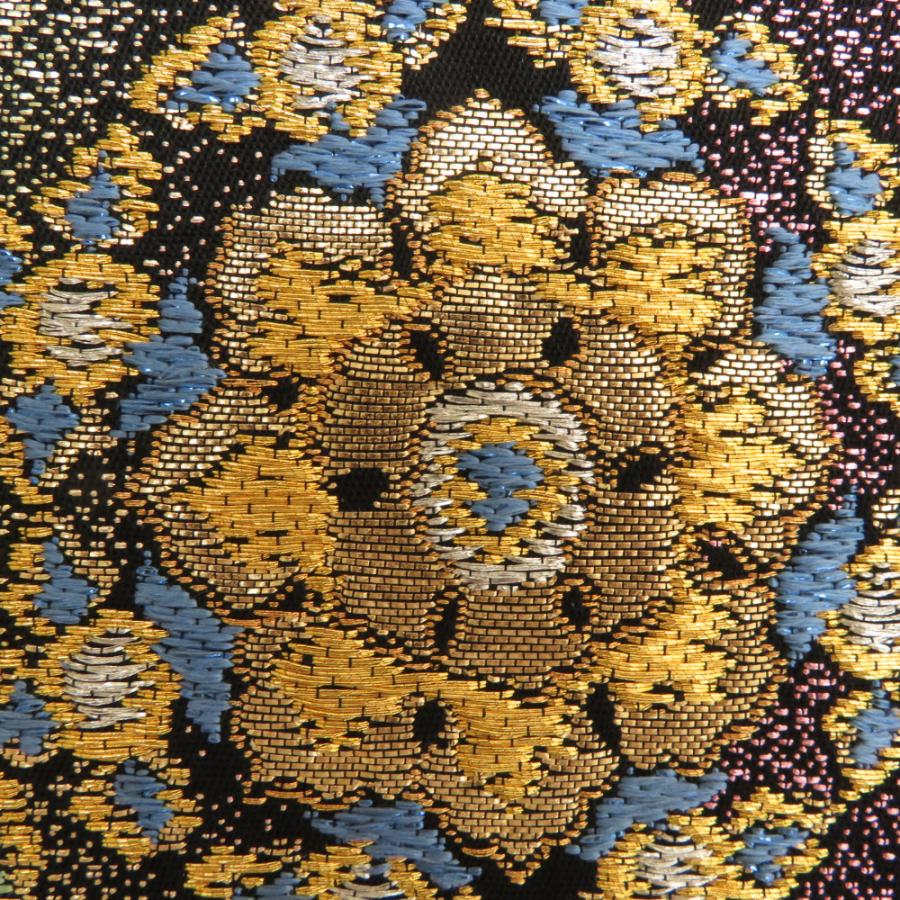 袋帯 たつむら 八綾彩環文 六通柄 黒色ｘ金色ｘ多色 カラフル 金糸銀糸 正絹 仕立て上がり 長さ432cm |  | 08