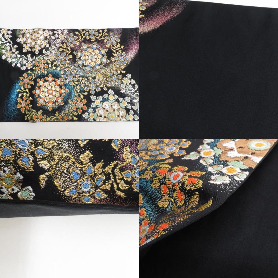 袋帯 たつむら 八綾彩環文 六通柄 黒色ｘ金色ｘ多色 カラフル 金糸銀糸 正絹 仕立て上がり 長さ432cm |  | 09