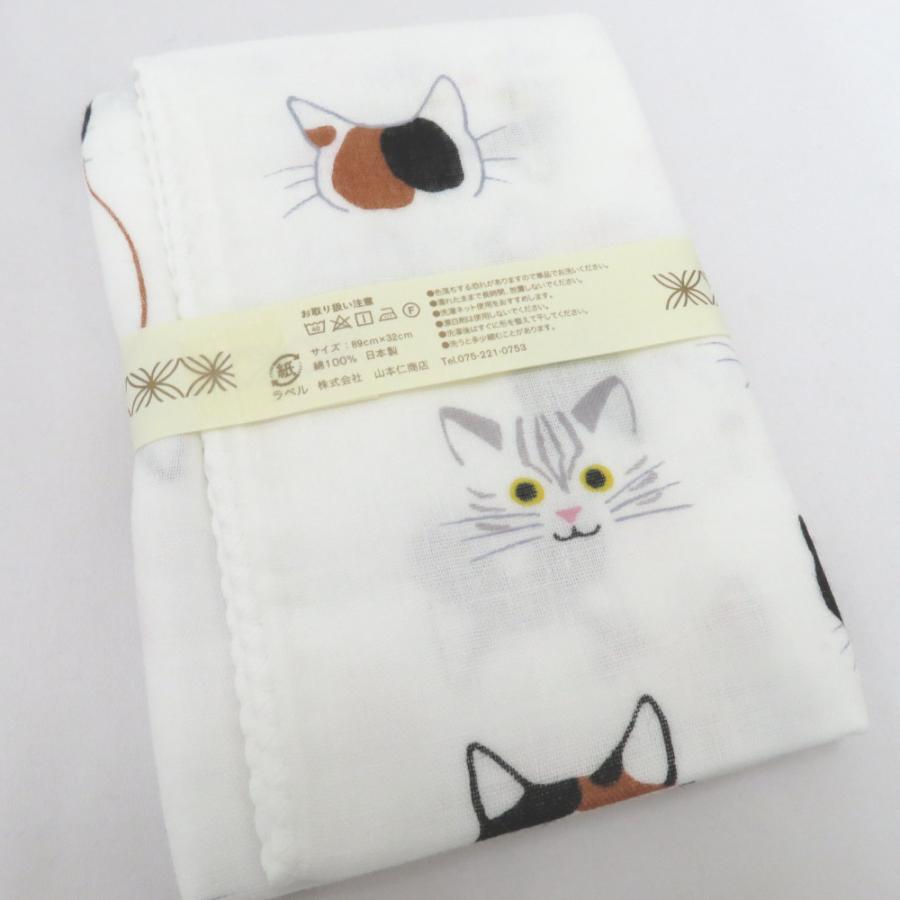 和小物 手ぬぐい 5枚セット 二重ガーゼ手拭い 白 ネコ柄 三毛猫 黒猫 ハチワレ猫 猫 ねこ ふくこい 綿100％ 日本製 お土産 おそろい 新品 |  | 03