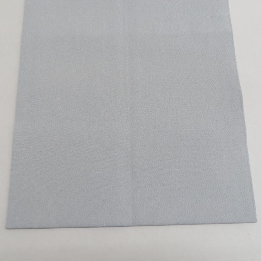 淡いグレーの名古屋帯 名古屋帯 正絹 縮緬 グレー 灰色xオレンジ色x黄色 花文様 落款入り