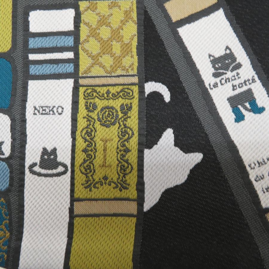 半幅帯 リバーシブル WA KKA NICO わっか ポリエステル 猫の古本屋 黒
