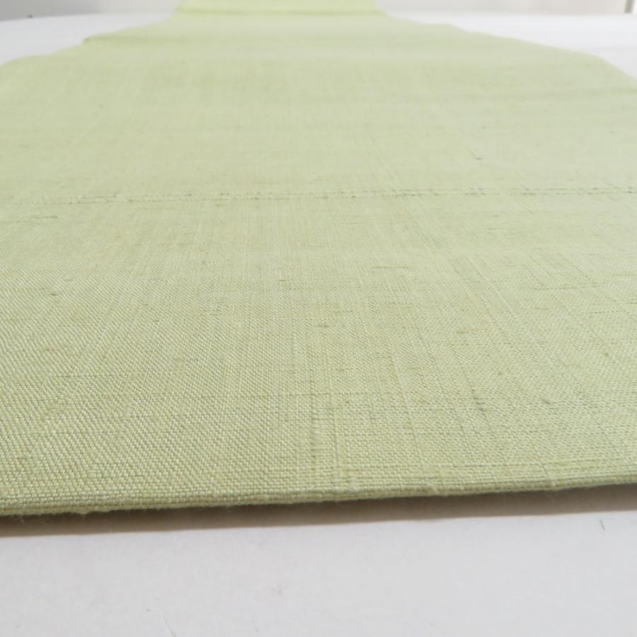 袋帯 洒落袋帯 正絹 紬 薄緑色 黄緑 スワトー刺繍 花鳥文様 お太鼓柄 仕立て上がり 着物帯 長さ444cm【中古】 袋帯 洒落袋帯 正絹 紬 薄緑色 黄緑 スワトー刺繍 花鳥文様 お太鼓柄