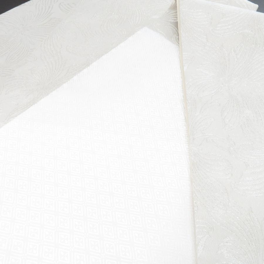 袋帯 振袖用 ホワイト×シルバー 花 白 六通柄 ポリエステル フォーマル