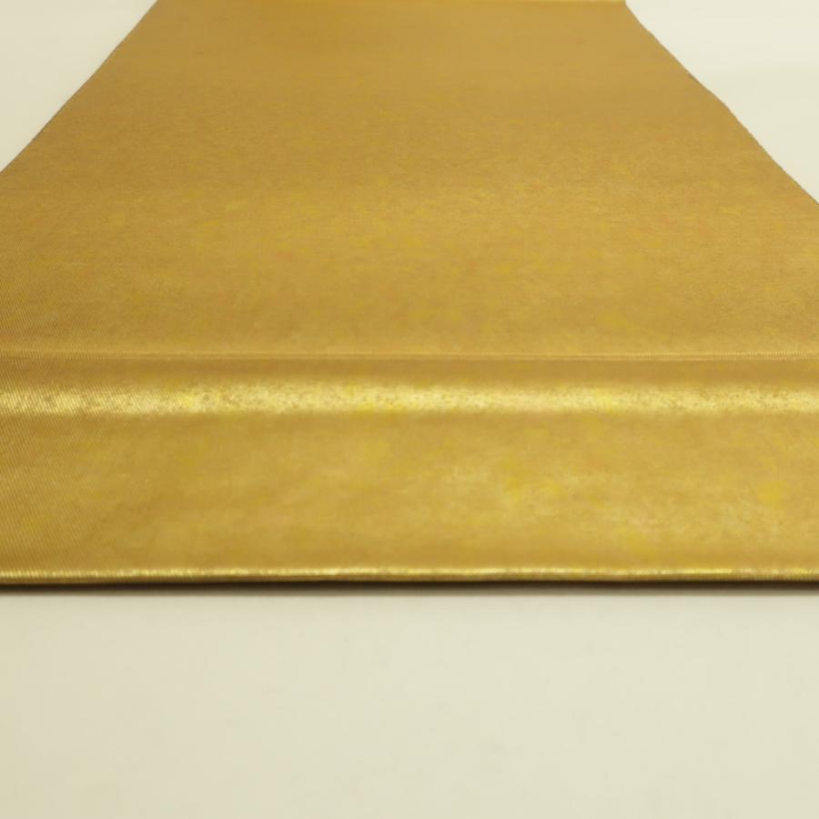 袋帯 金糸 ゴールド系 金色ｘ茶色ｘ多色 刺繍入り 有栖川模様 お太鼓柄 箱付き 正絹 仕立て上がり 長さ472cm_5