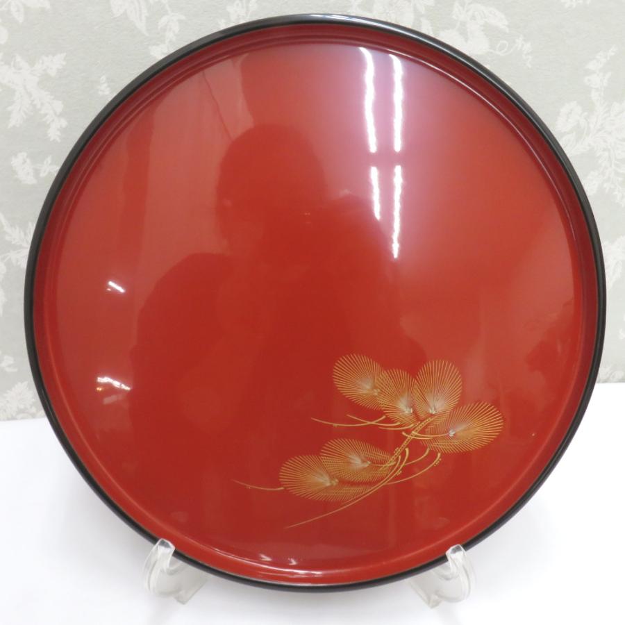 骨董・民芸品 輪島塗 丸盆 平盆 お盆 漆器 沈金 能登輪島 漆芸 箱有