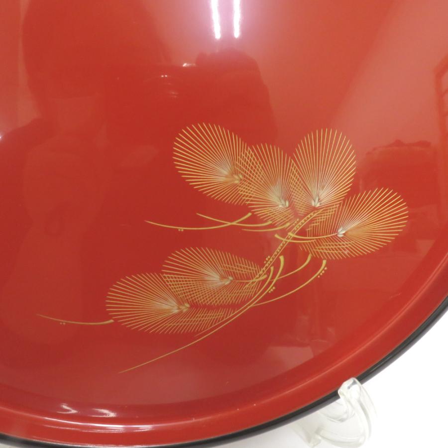 骨董・民芸品 輪島塗 丸盆 平盆 お盆 漆器 沈金 能登輪島 漆芸 箱有