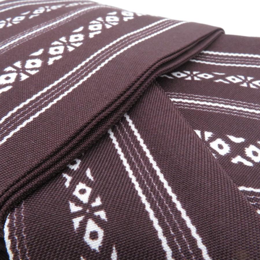 角帯 ワンタッチ角帯 ポリ100％ プリント柄 献上柄 茶色ｘ黒色 紳士 男性用 定番 浴衣帯 メンズ かんたん着付け 着物 和装  新品 |  | 01