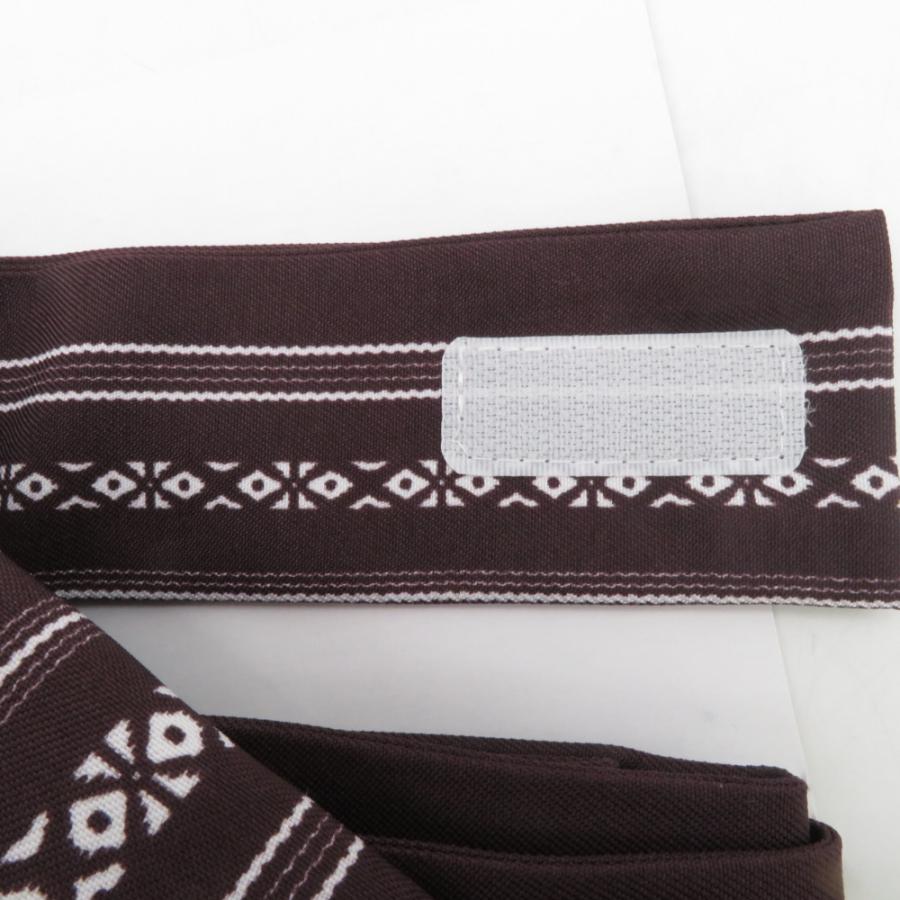 角帯 ワンタッチ角帯 ポリ100％ プリント柄 献上柄 茶色ｘ黒色 紳士 男性用 定番 浴衣帯 メンズ かんたん着付け 着物 和装  新品 |  | 05