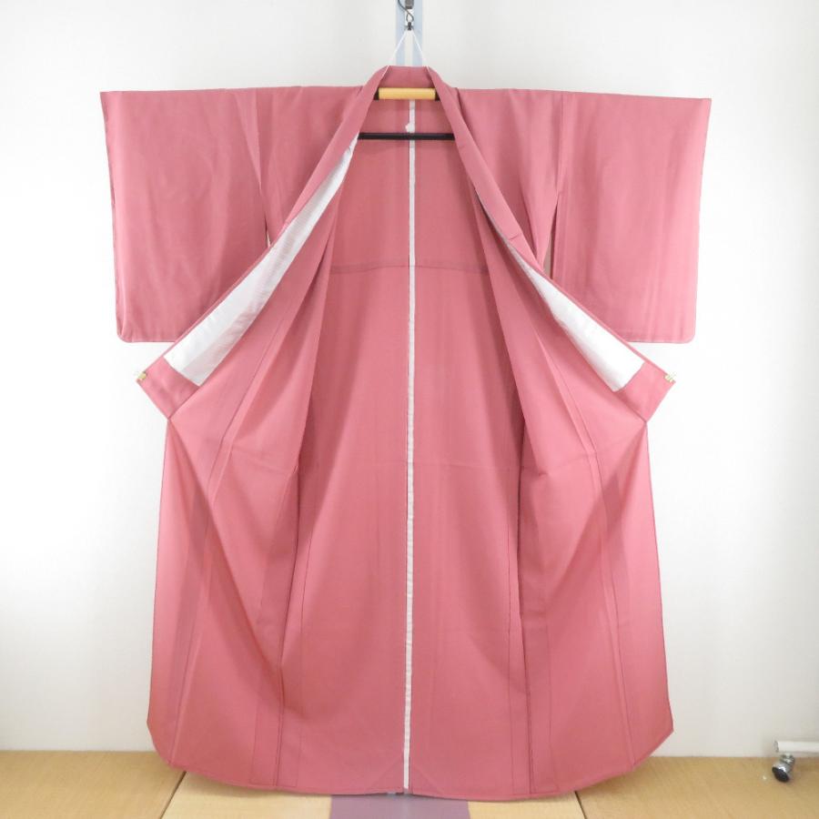 ☆専用☆美品 夏着物 正絹 絽“シェルピンク桔梗や撫子♪”訪問着 J-30 夏着物 色無地 ピンク 絽 広衿 正絹 一つ紋 桔梗紋 夏用 仕立て上がり